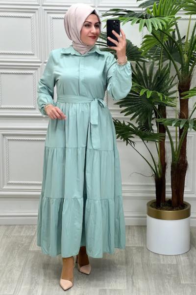 8012 Leyla Elbise Mint Yeşili