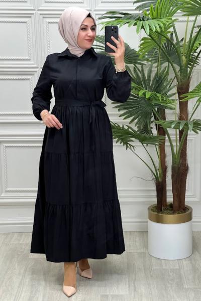 8012 Leyla Elbise Siyah