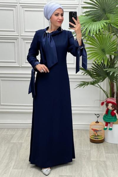 8100 Elbise Lacivert