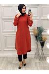 8108 Krep Tunik Kiremit Kiremit