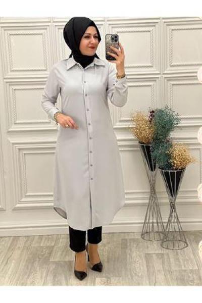 8108 Krep Tunik Gri Diğer