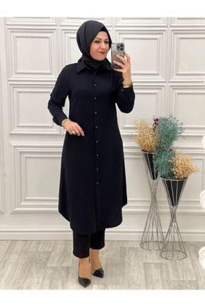 8108 Krep Tunik Siyah Diğer