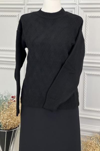 8112 Kısa Kazak Siyah