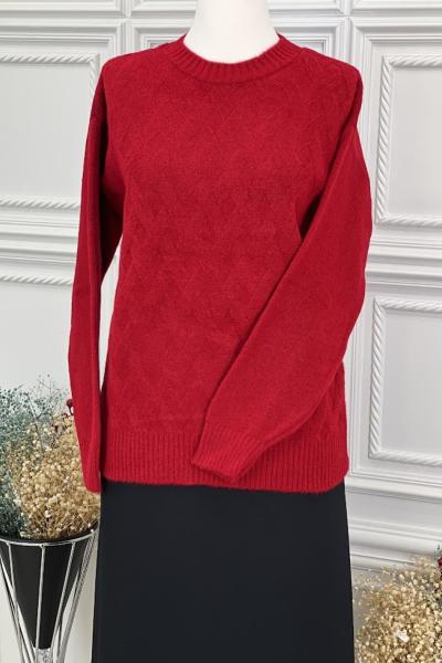 8112 Kısa Kazak Kırmızı