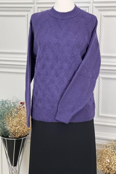 8112 Kısa Kazak Mor