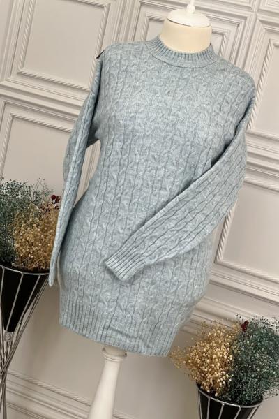 8136 Burgu Desen Tunik Mint Mint Yeşili