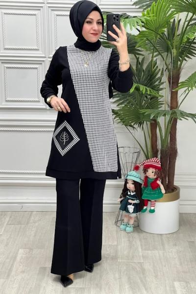 814B Tunik Siyah Beyaz