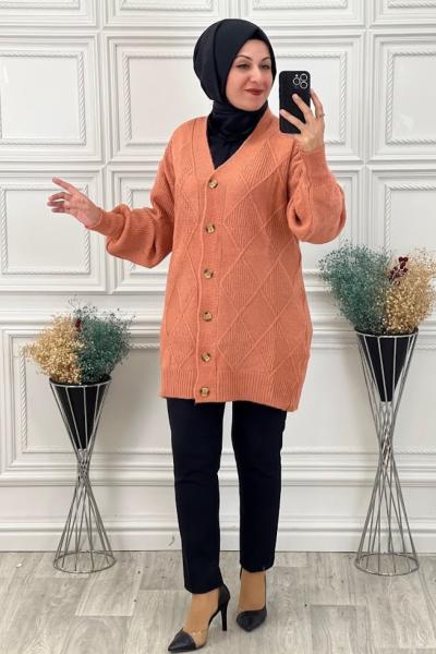 8152 Balon Kol Hırka Gül Gül