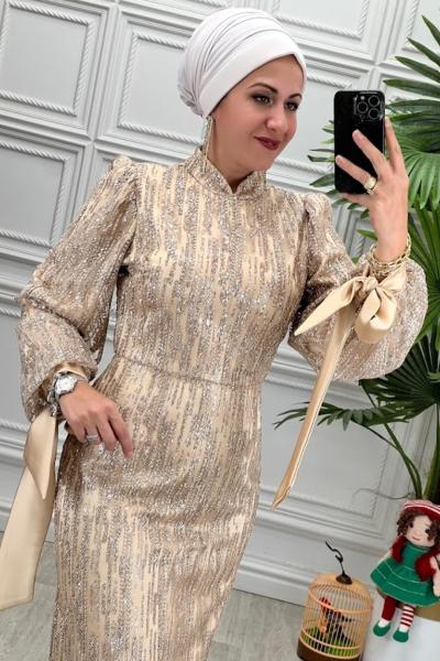 8188 Elbise  Gold