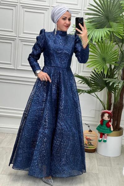 8194 Elbise Lacivert