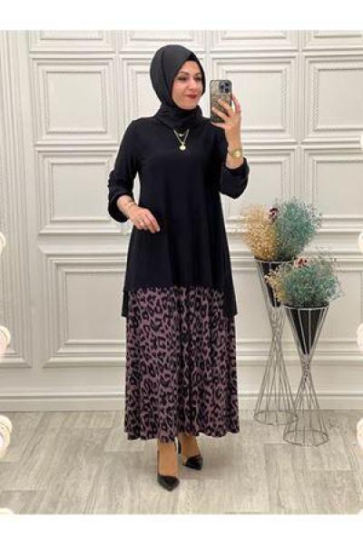 829 Leopar Etekli Takım Gül Diğer