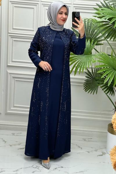 8505 Elbise  Lacivert