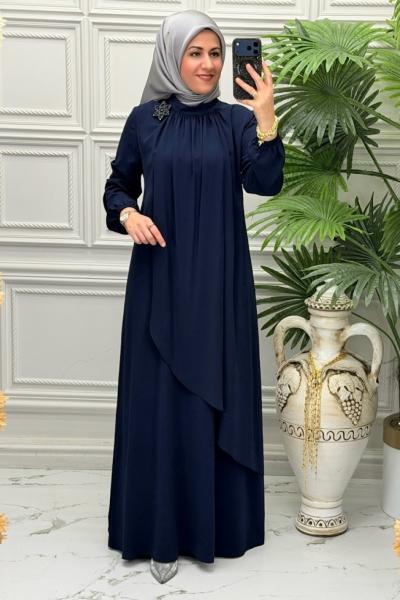 8622 Elbise Lacivert