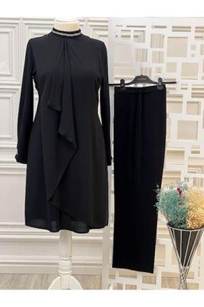 8659 Mendil Detay Takım Siyah