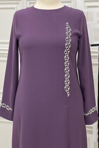 8661 Pantolonlu Takım Violet Mor