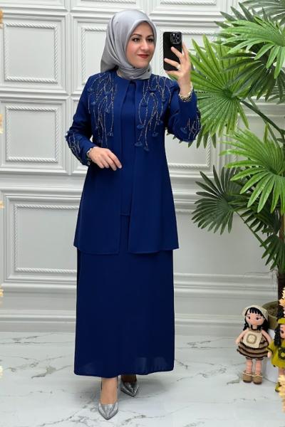 8709 Tunik Takım  İndigo