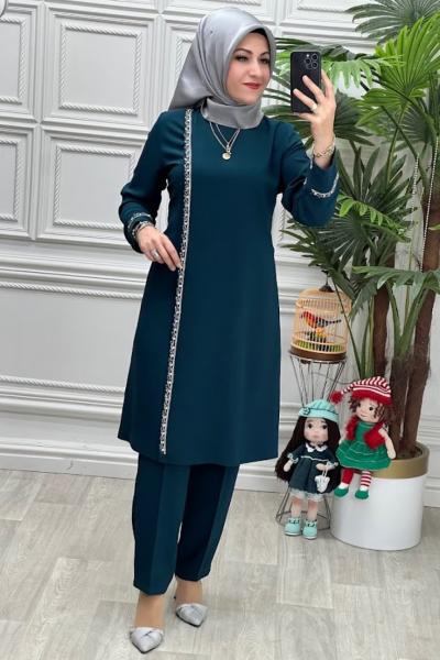 871 Tunik Takım Zümrüt
