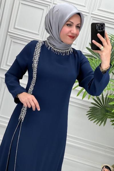 8829 Elbise  Lacivert