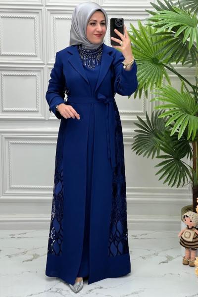 8856 Elbise  İndigo