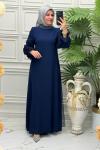 8883 Elbise Lacivert