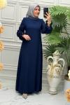8883 Elbise Lacivert