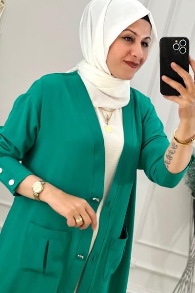 Düğmeli Ceket Zümrüt Zümrüt