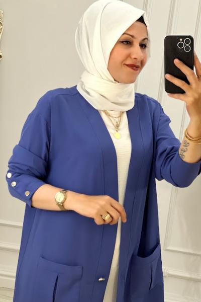 Düğmeli Ceket Mor Mor