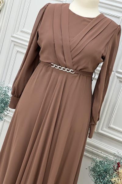 3646 Kardelen Abiye Kahverengi Kahverengi