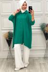 Sade Gömlek Tunik Zümrüt Zümrüt