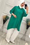 Sade Gömlek Tunik Zümrüt Zümrüt