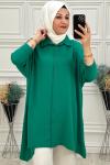 Sade Gömlek Tunik Zümrüt Zümrüt