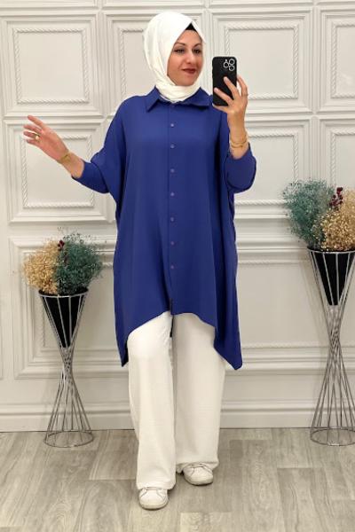 Sade Gömlek Tunik  Mor Mor