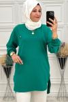 Yakası Armalı Tunik Zümrüt Zümrüt