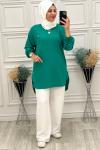 Yakası Armalı Tunik Zümrüt Zümrüt
