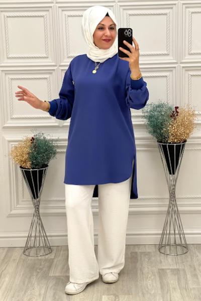 Yakası Armalı Tunik Mor Mor