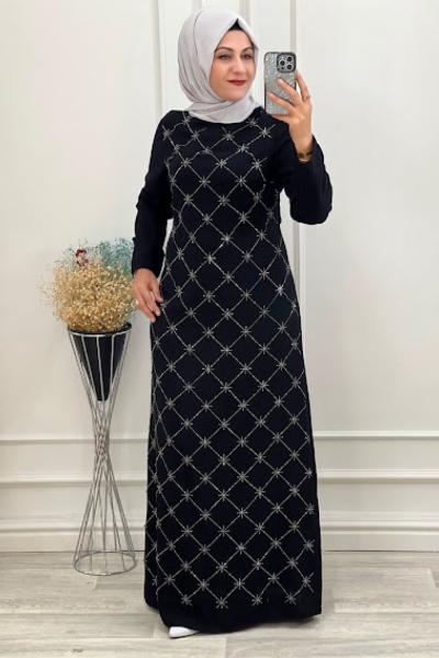 7014 EBRULİ VİZON ELBİSE 