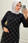 7014 EBRULİ VİZON ELBİSE 