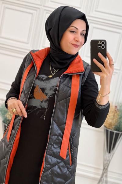 18655 Yelekli Üçlü Takım Siyah