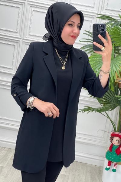 1151 Fakir Kol Ceket  Siyah