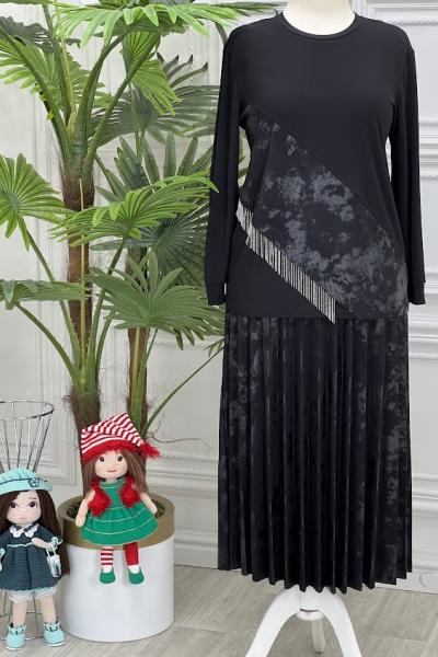 1193 Etekli  Takım Siyah