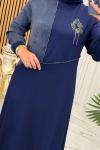 1222B Elbise Lacivert