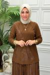 1282 Tunik Takım Kahverengi