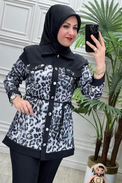 2000B Tunik Takım Siyah Beyaz
