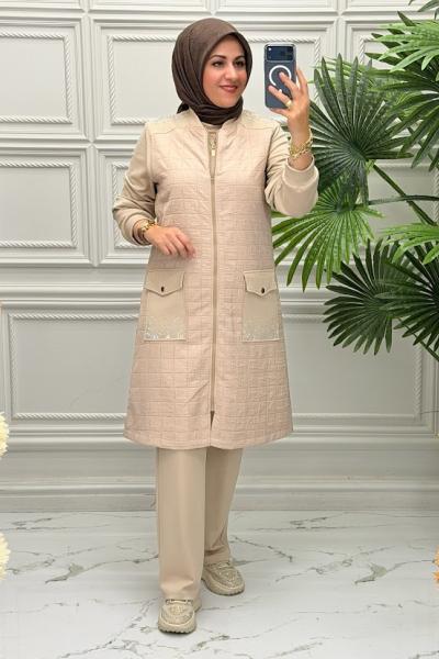 2031B Tunik Takım  Taş Rengi