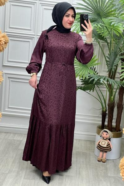 3033 Elbise Bordo