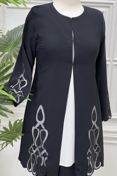 3302 Anne 3 Lü Takım Siyah Siyah