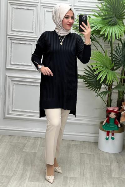 34121 Merserize Tunik Siyah