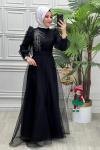 4355 Gökra Elbise Siyah