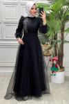 4355 Gökra Elbise Siyah