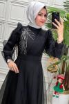 4355 Gökra Elbise Siyah